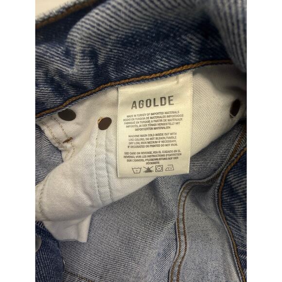 AGOLDE 90s Organic Cotton Distressed Straight Leg High Rise Jeans 27 - Picture 14 of 16